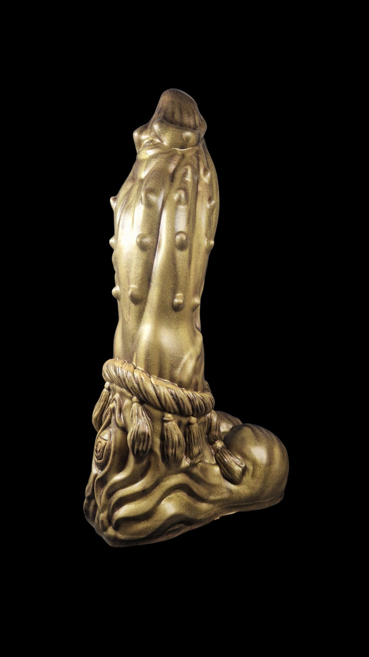 OR22  - The Oni Dildo - Soft Firmness - Size Large 10" - Vac-U-Lock Base - Colour Gold Highlight on Lycan Fur