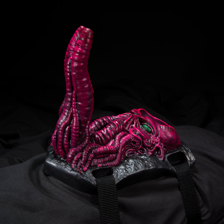 Strap Down Grinder sex toy in pink and black with tentacles
