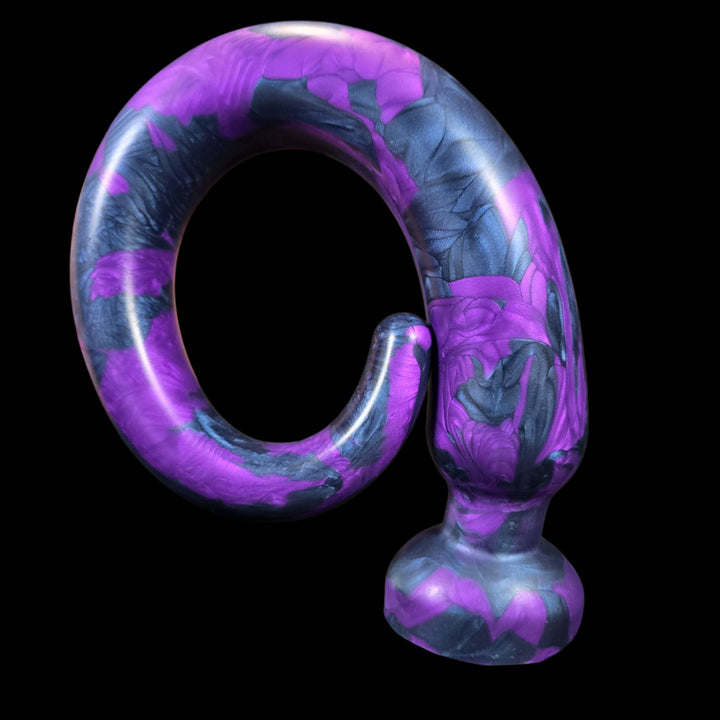 Purple and Blue marbled Depth Trainer on a black background