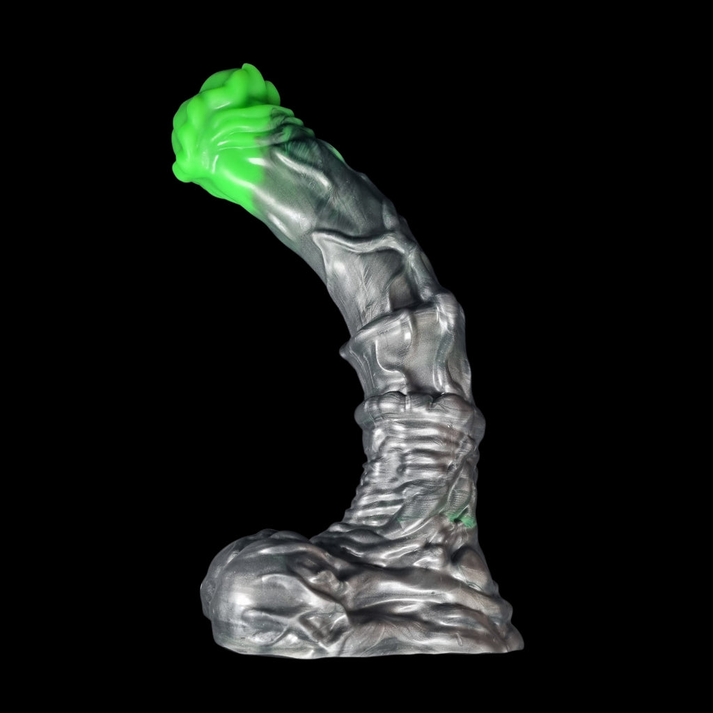 OR02 Venoms Steed Dildo Soft Firmness 12" Fade UV Green & Star