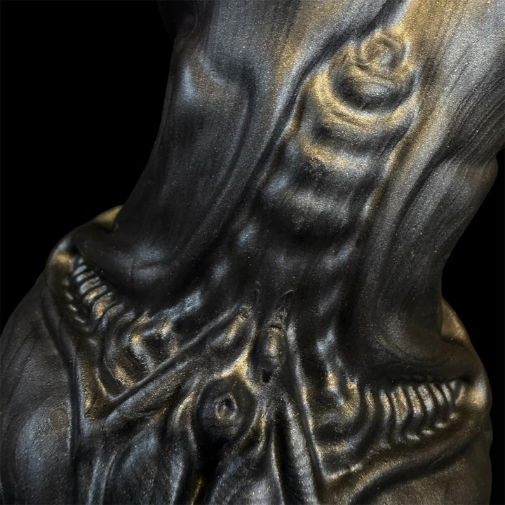 OD81 - Xenomorph Dildo - Size Medium 8" - Soft Firmness - Colour Odyssey Black