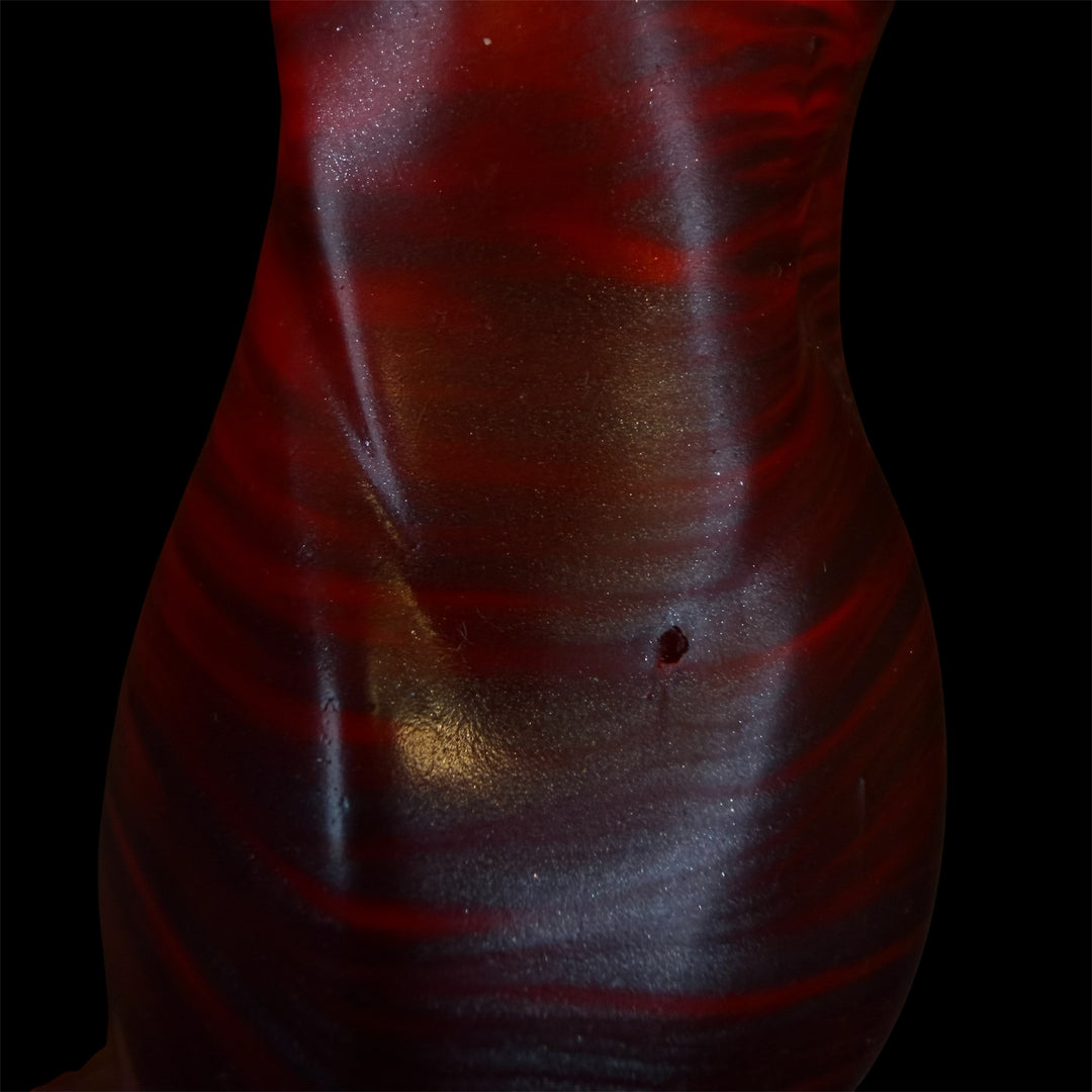 OD82 - Lycan Dildo - Size Small 6.5" - Medium Firmness - Colour Fade Devil Red & Odyssey Black