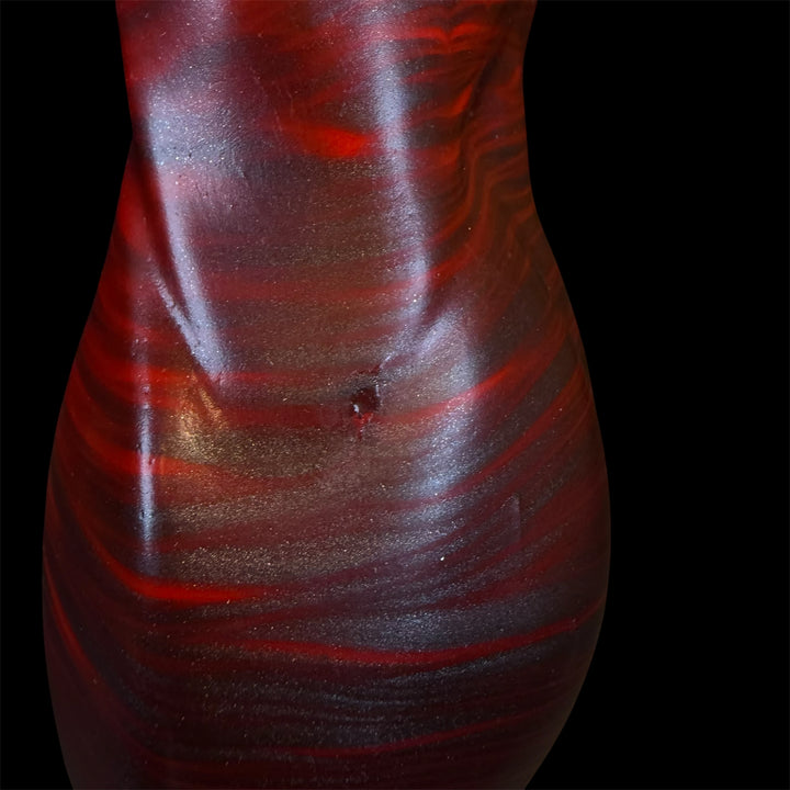 OD82 - Lycan Dildo - Size Small 6.5" - Medium Firmness - Colour Fade Devil Red & Odyssey Black