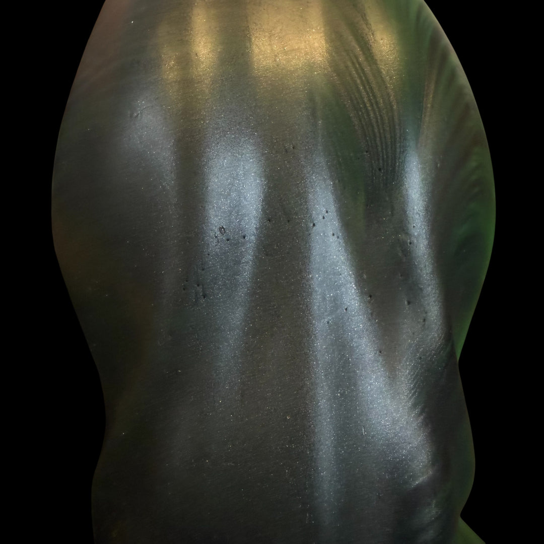 OD125 - Ejaculating Lycan Dildo - Size 10" -  Squishy Soft Firmness  - Colour Odyssey Black & Toxic Green Fade
