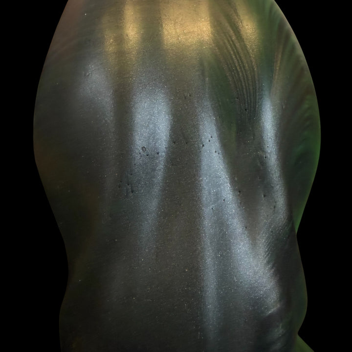 OD125 - Ejaculating Lycan Dildo - Size 10" -  Squishy Soft Firmness  - Colour Odyssey Black & Toxic Green Fade
