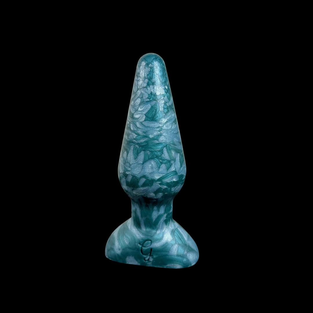OR79 - The Classic Butt Plug - Size Medium - Extra Soft Firmness - Colour Atlantis & Pearl Marble