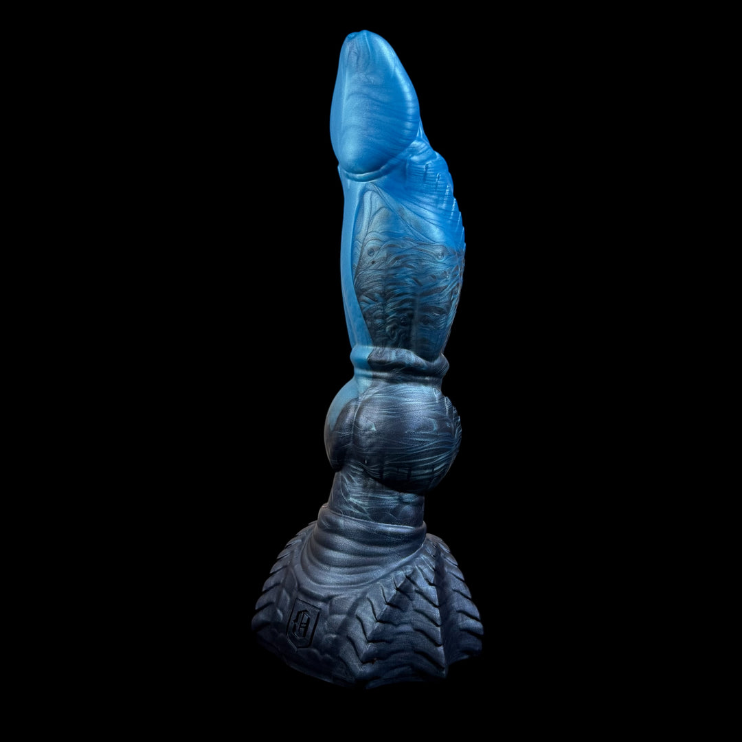 OR98 - Ryujin Dildo  - Size Medium 8" - Soft Firmness - Colour Reefs Water & Squid Ink Fade