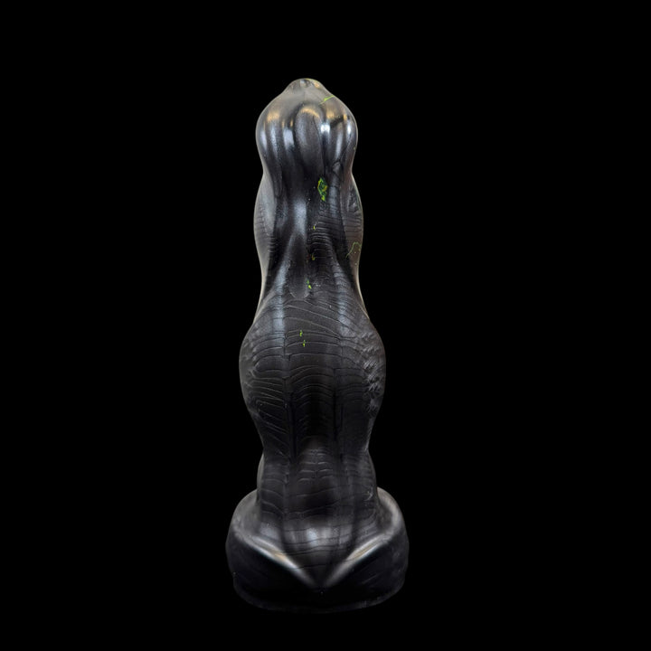 OD188 - Lycan Dildo - Size Small 6.5" - Soft Firmness - Odyssey Black & UV Green