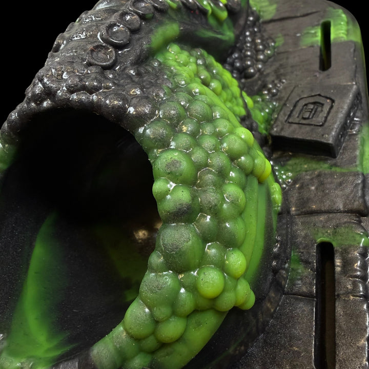 OD194 - Ejaculating Witch's Cauldron II Wand Grinder - Soft Firmness  - Colour Toxic Green & Odyssey Black Marble