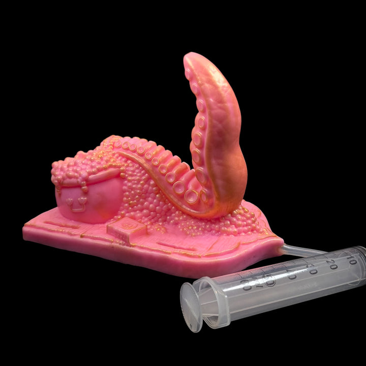 OD195 - Ejaculating Witch's Cauldron II Wand Grinder - Soft Firmness  - Colour Pastel Rose & Gold Highlight