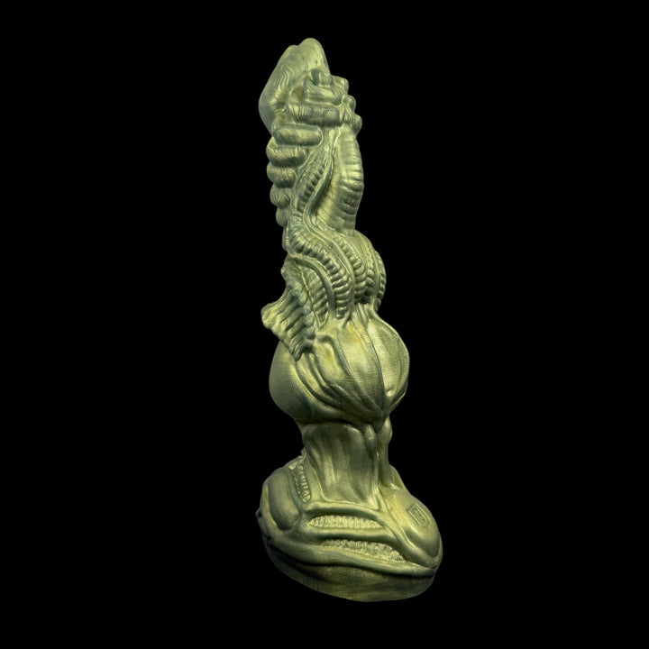 OD205 - Xenomorph Dildo - Size Medium 8" -  Extra Soft Firmness - Vibrating Base - Colour Green