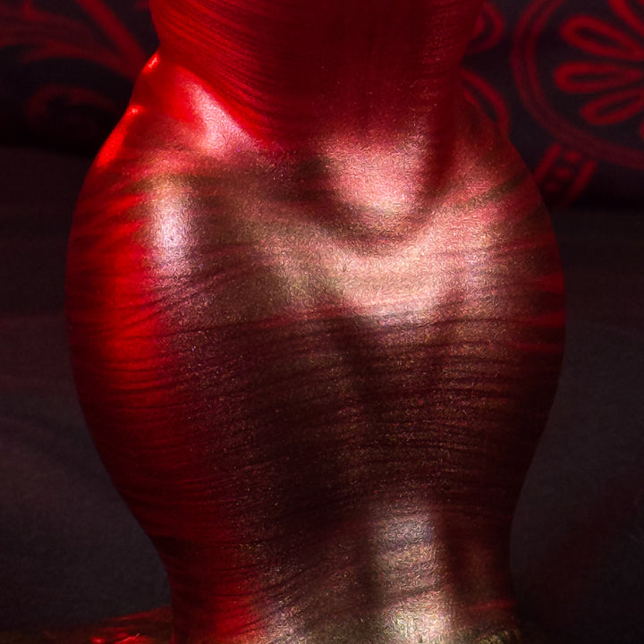 Knotted Dildo by Odyssey Toys in Red and Bronze 